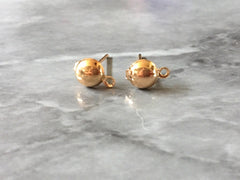 7mm Round Gold post earring circle blanks, gold round earring, gold stud earring, gold jewelry, gold dangle earring making hoops
