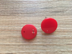 16mm cherry red post earring round blanks, round earring, red stud earring, drop dangle earring making colorful jewelry blanks
