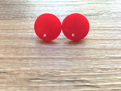 16mm cherry red post earring round blanks, round earring, red stud earring, drop dangle earring making colorful jewelry blanks