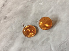 14mm GOLD acrylic post earring round blanks, brown round earring, stud earring, drop dangle earring making colorful jewelry blanks circle