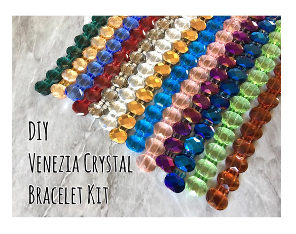 DIY Stretch Bracelet Kit with Venezia Crystals in 13 colors, jewelry m –  Swoon & Shimmer
