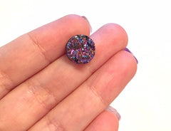 12mm Druzy Cabochons, CHUNKY UNICORN, jewelry making kit, earring set, diy jewelry, druzy studs, 12mm Druzy cabochon, purple studs