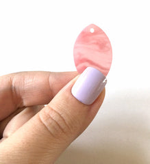 Blush Matte Storm Cloud painted Blanks Cutout, jewelry blanks, earring bead jewelry making, 32mm oval jewelry, 1 Hole oval necklace rubber