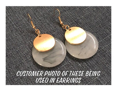 Resin Smoky Gray Acrylic Blanks Cutout, Circle blanks, earring bead jewelry making, 35mm circle jewelry, 1 Hole circle pendant round boho