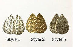Gold Vegan Leather Blanks Cutout, earring bead jewelry making, 57mm teardrop jewelry, metallic pendant layering drop earrings fabric