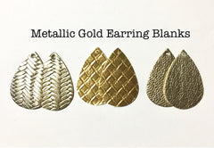 Gold Vegan Leather Blanks Cutout, earring bead jewelry making, 57mm teardrop jewelry, metallic pendant layering drop earrings fabric
