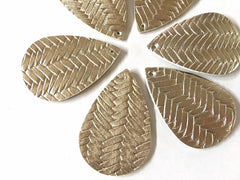 Colorful Herringbone Vegan Leather Blanks Cutout, earring bead jewelry making, 57mm teardrop jewelry, metallic pendant layering drop fabric