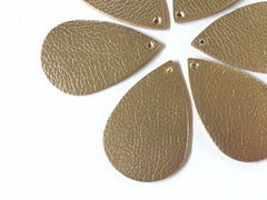 Gold woven Vegan Leather Blanks Cutout, earring bead jewelry making 57mm teardrop jewelry metallic pendant layering drop fabric