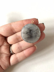 Resin Smoky Gray Acrylic Blanks Cutout, Circle blanks, earring bead jewelry making, 35mm circle jewelry, 1 Hole circle pendant round boho