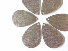 Silver woven Vegan Leather Blanks Cutout, earring bead jewelry making 57mm teardrop jewelry metallic pendant layering drop fabric