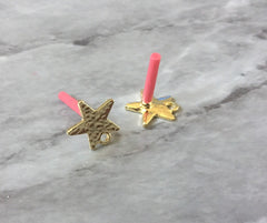 Gold hammered STAR 14mm post earring blanks, gold earring, gold stud earring, gold jewelry, gold dangle earring making diamond metallic