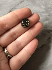 GALAXY Black + Gold Foil Resin 12mm Druzy Cabochons, jewelry making kit earring set, diy jewelry, druzy studs, Druzy stud earrings black
