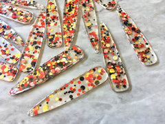 Black + Red “Graduation Party” Boho Confetti Acrylic Resin Beads teardrop 56mm Earring Necklace pendant bead 1 hole DIY blanks acetate