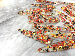 Black + Red “Graduation Party” Boho Confetti Acrylic Resin Beads teardrop 56mm Earring Necklace pendant bead 1 hole DIY blanks acetate