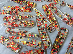 Black + Red “Graduation Party” Boho Confetti Acrylic Resin Beads teardrop 56mm Earring Necklace pendant bead 1 hole DIY blanks acetate