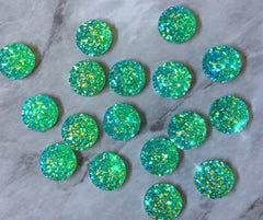12mm Druzy Cabochons, GREEN sparkle jewelry making kit, earring set, diy jewelry, druzy studs, 12mm Druzy, cabochon, stud earrings green