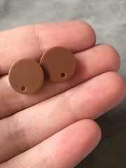 Brown 13mm post earring blanks, brown drop earring, gold stud earring, gold jewelry, acrylic dangle DIY earring making round fall colors
