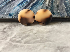 16mm blonde tortoise post earring blanks drop earring, stud earring jewelry dangle DIY earring making round resin, brown tan earrings