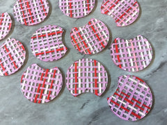 Purple Rattan Woven acrylic round pendant Beads, circle cutout acrylic 36mm Earring Necklace pendant boho, one hole top colorful DIY