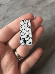 Black & White resin Tortoise Shell resin Acrylic Blanks Cutout, earring pendant jewelry making, 38mm 1 Hole earring blanks