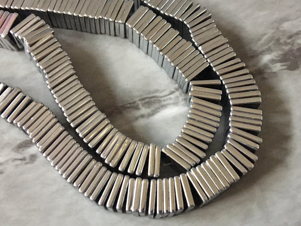 Silver hematite 6mm beads, bead jewelry making, heishi jewelry, silver gray gunmetal spacer, long necklace statement