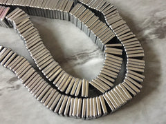 Silver hematite 6mm beads, bead jewelry making, heishi jewelry, silver gray gunmetal spacer, long necklace statement