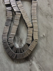 Silver hematite 6mm beads, bead jewelry making, heishi jewelry, silver gray gunmetal spacer, long necklace statement