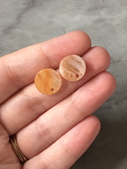 Champagne Swirl 13mm post earring blanks, brown drop earring, gold stud earring, gold jewelry, acrylic dangle DIY earring making round