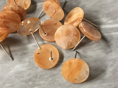 Champagne Swirl 13mm post earring blanks, brown drop earring, gold stud earring, gold jewelry, acrylic dangle DIY earring making round
