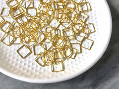 10mm Gold Metal squares, bracelet necklace earrings, jewelry making, geometric earrings, minimalist blanks, simple square jewelry