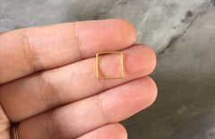 10mm Gold Metal squares, bracelet necklace earrings, jewelry making, geometric earrings, minimalist blanks, simple square jewelry