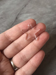 Clear Acrylic Star Resin Beads, star shape acrylic 23mm Earring Necklace pendant bead 1 one hole at top, star jewelry