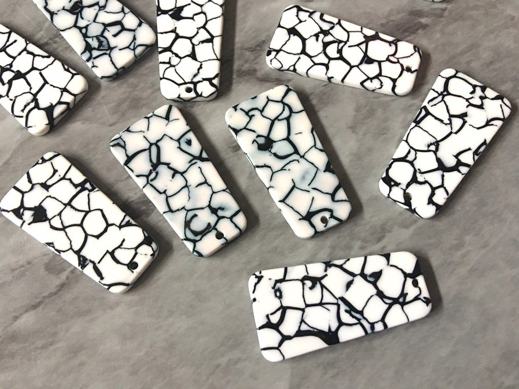Black & White resin Tortoise Shell resin Acrylic Blanks Cutout, earring pendant jewelry making, 38mm 1 Hole earring blanks