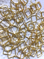 10mm Gold Metal squares, bracelet necklace earrings, jewelry making, geometric earrings, minimalist blanks, simple square jewelry