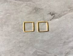 10mm Gold Metal squares, bracelet necklace earrings, jewelry making, geometric earrings, minimalist blanks, simple square jewelry