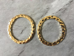 Gold Circle Chunky 35mm 1 hole for earrings, gold circle blanks, DIY gold earring jewelry round gold earrings, geometric boho long necklace