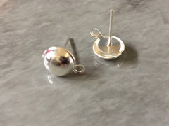 12mm Smooth Silver post earring circle blanks, silver round earring, silver stud earring, silver jewelry, silver dangle earring making