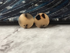 13mm blonde tortoise post earring blanks drop earring, stud earring jewelry dangle DIY earring making round resin, brown tan earrings