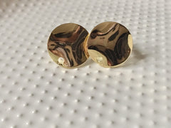 Gold mirror 15mm post earring circle blanks, gold drop earring, gold stud earring, gold jewelry, gold dangle DIY earring making metallic