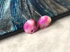 Yellow pink & red mosaic 10mm confetti circle post earring blanks, drop earring stud earring, jewelry dangle DIY earring making