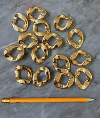 XXL Gold Mirror LINKING chain, gold jewelry, chunky necklace or bracelet, lucite resin chain links jewelry making, plastic connector large