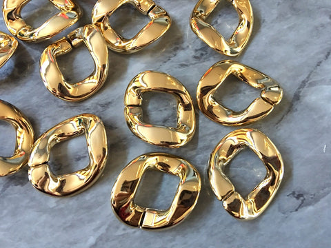 XXL Gold Mirror LINKING chain, gold jewelry, chunky necklace or bracelet, lucite resin chain links jewelry making, plastic connector large