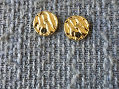 Flowing River 10mm Gold post earring circle blanks, gold round earring, gold stud earring, gold jewelry, gold dangle earring making