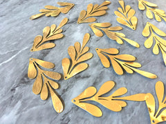 18 Karat Gold Plated Large flower pendants, brass leaves flutter, Statement earring bottom jewelry long necklace bead floral