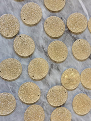 Gold Glitter Acrylic Blanks Cutout, Circle blanks, earring bead jewelry making, 25mm circle jewelry, 1 Hole circle bangle single hole