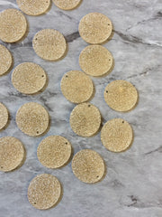 Gold Glitter Acrylic Blanks Cutout, Circle blanks, earring bead jewelry making, 25mm circle jewelry, 1 Hole circle bangle single hole