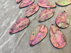 Abalone Shell Pink teardrop Acrylic Blanks Cutout, earring pendant jewelry making, 35mm jewelry, 1 Hole earring blanks, geode agate
