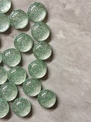 Glitter Confetti Green Resin 12mm Druzy Cabochons, jewelry making kit earring set, diy jewelry, druzy studs, Druzy stud earrings
