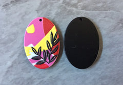 3D Printed colorful circle Beads, rainbow cutout acrylic 33mm Earring Necklace pendant bead, one hole at top DIY blanks pink yellow black