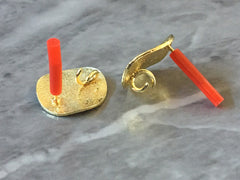 15mm Hammered Gold post earring blanks, gold drop earring, gold stud earring, gold jewelry, gold dangle DIY earring making round